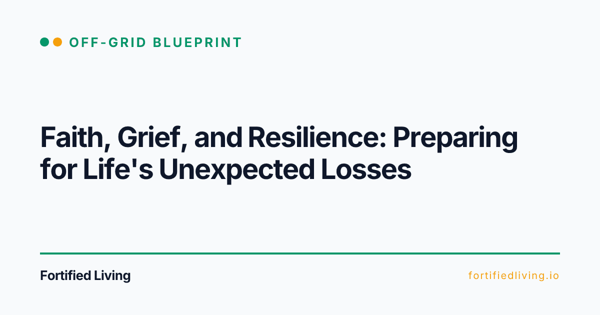 Faith, Grief, and Resilience: Preparing for Life's Unexpected Losses