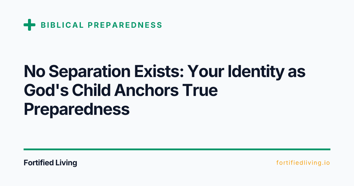 No Separation Exists: Your Identity as God's Child Anchors True Preparedness