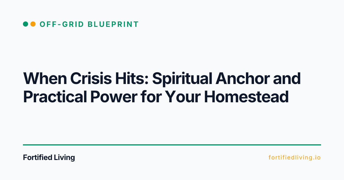 When Crisis Hits: Spiritual Anchor and Practical Power for Your Homestead