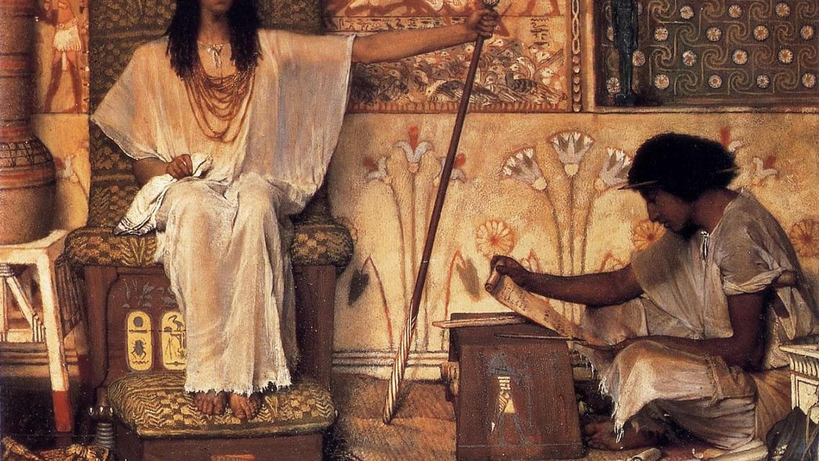 Joseph supervising grain storage in an 1874 painting.