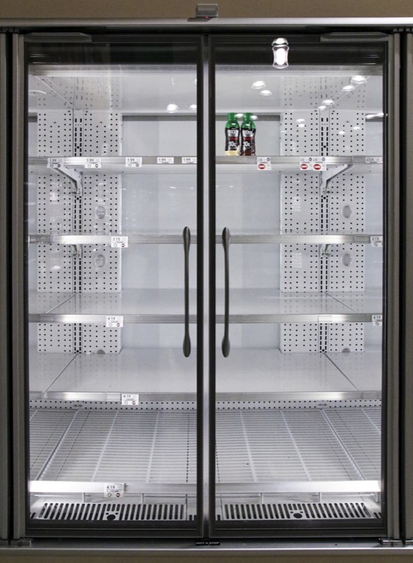 Organized food storage pantry with emergency supplies