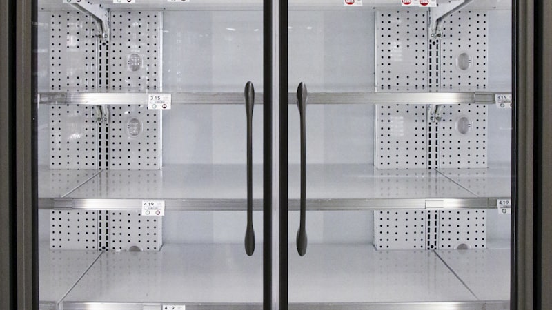 Emergency food supply storage with canned goods and dried staples